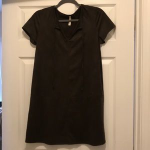 Brown suede dress